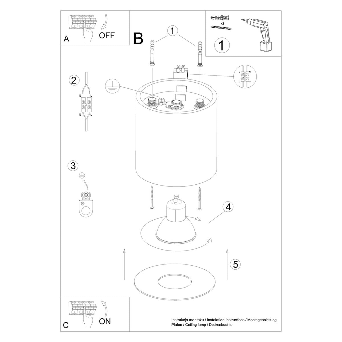 Ceiling lamp MIKA white