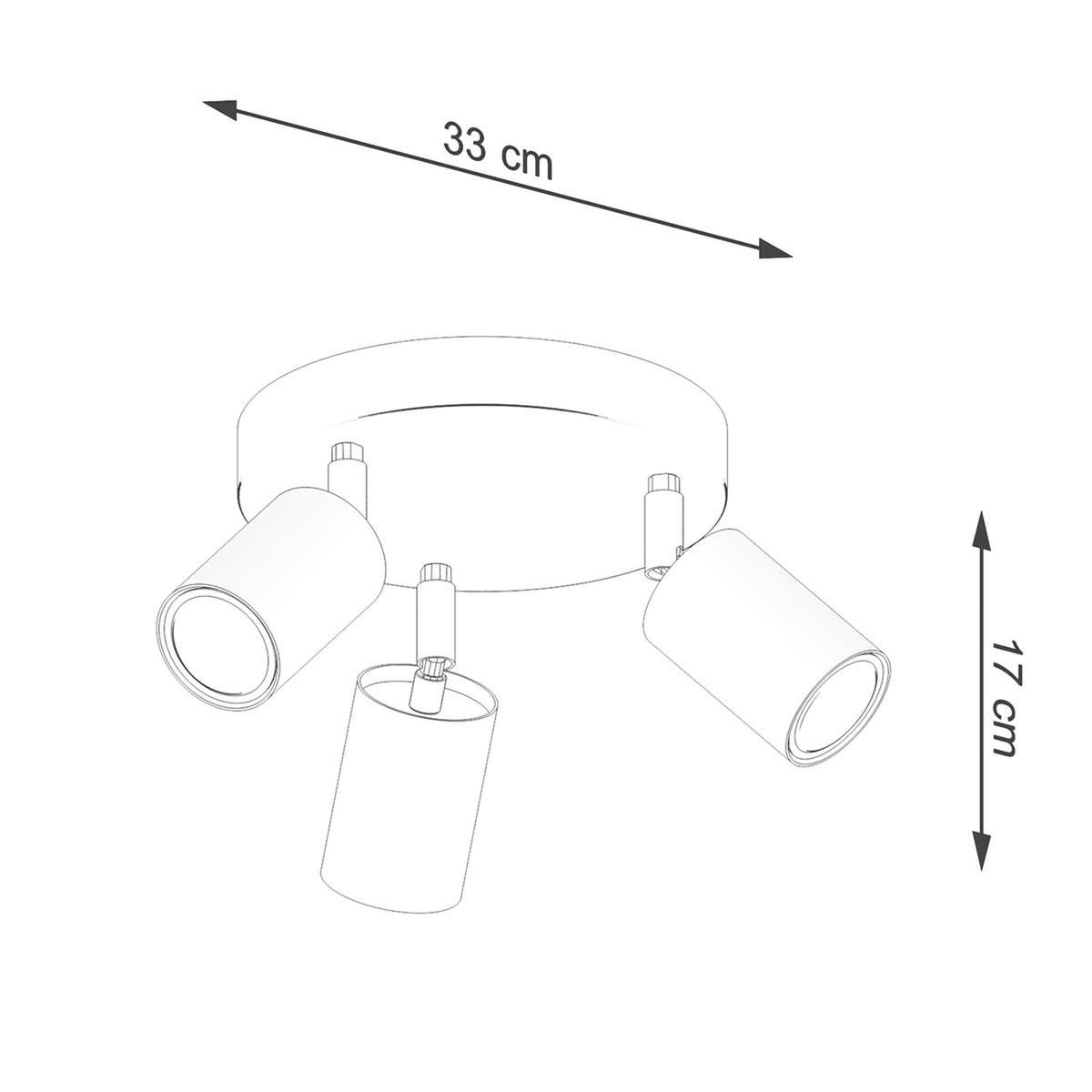 Ceiling lamp VERDO 3P black