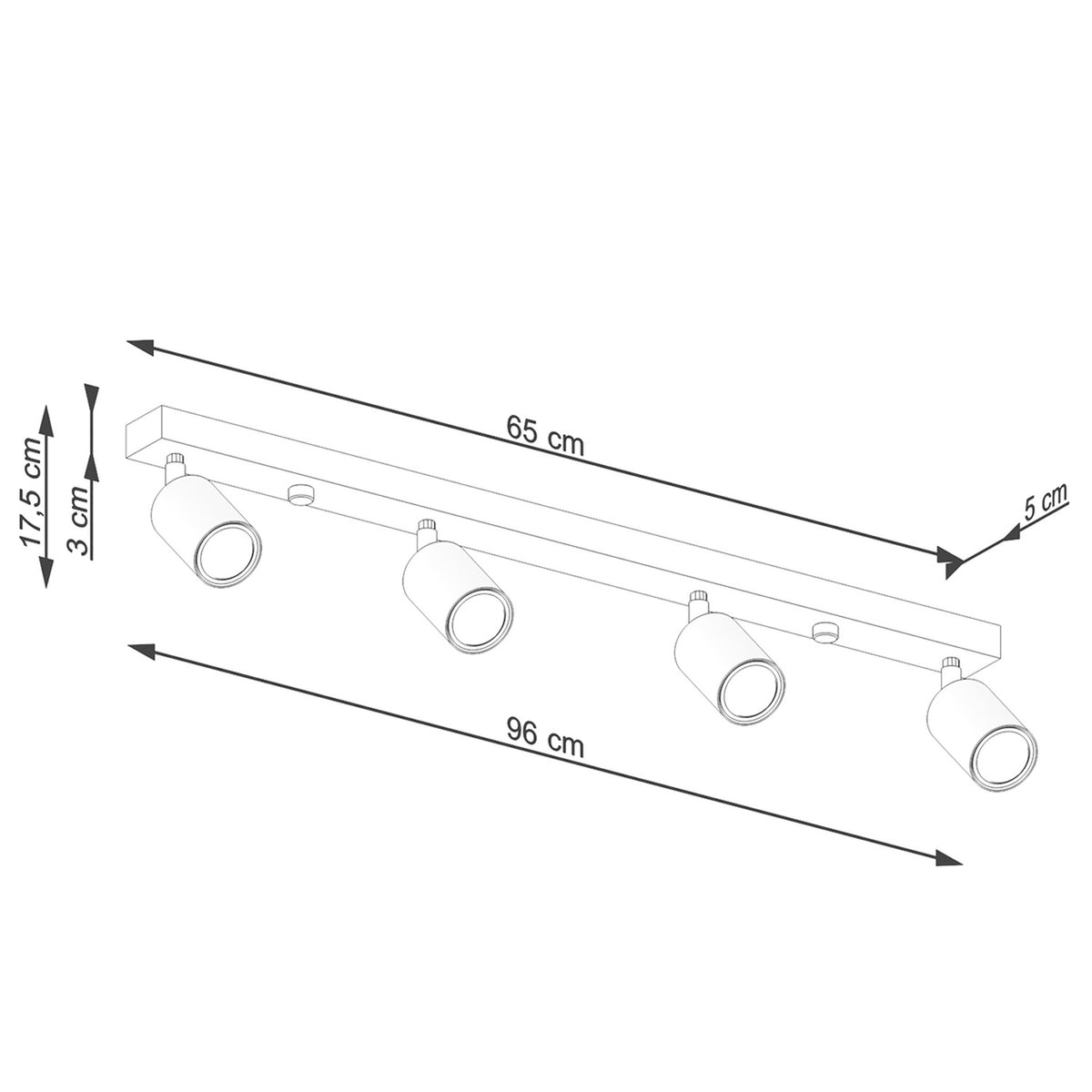 Ceiling lamp VERDO 4 black