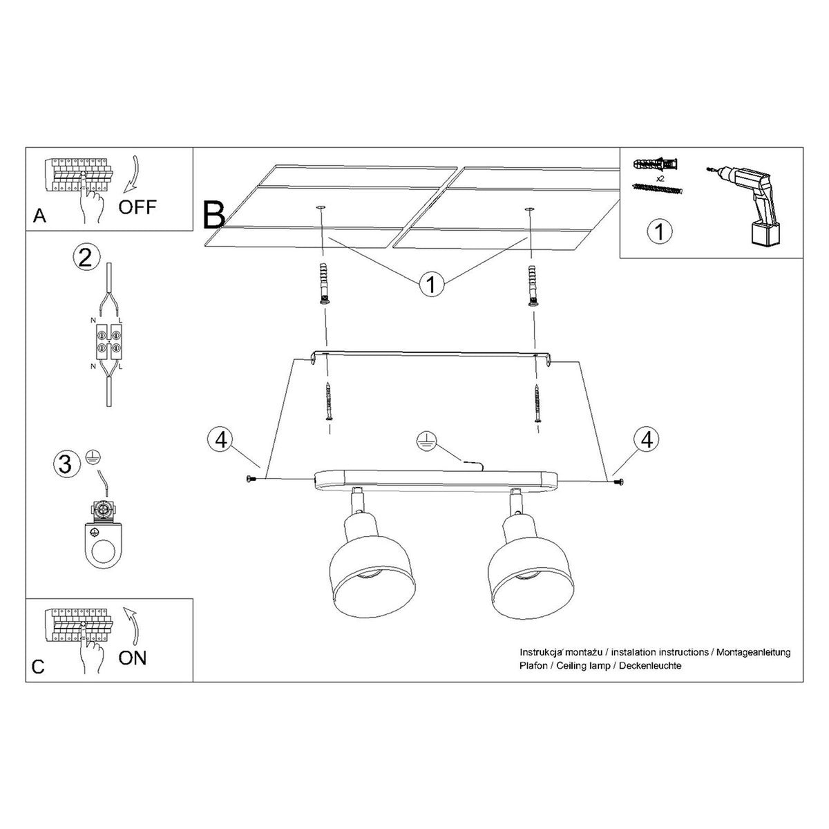 Ceiling lamp ELBA 2 white