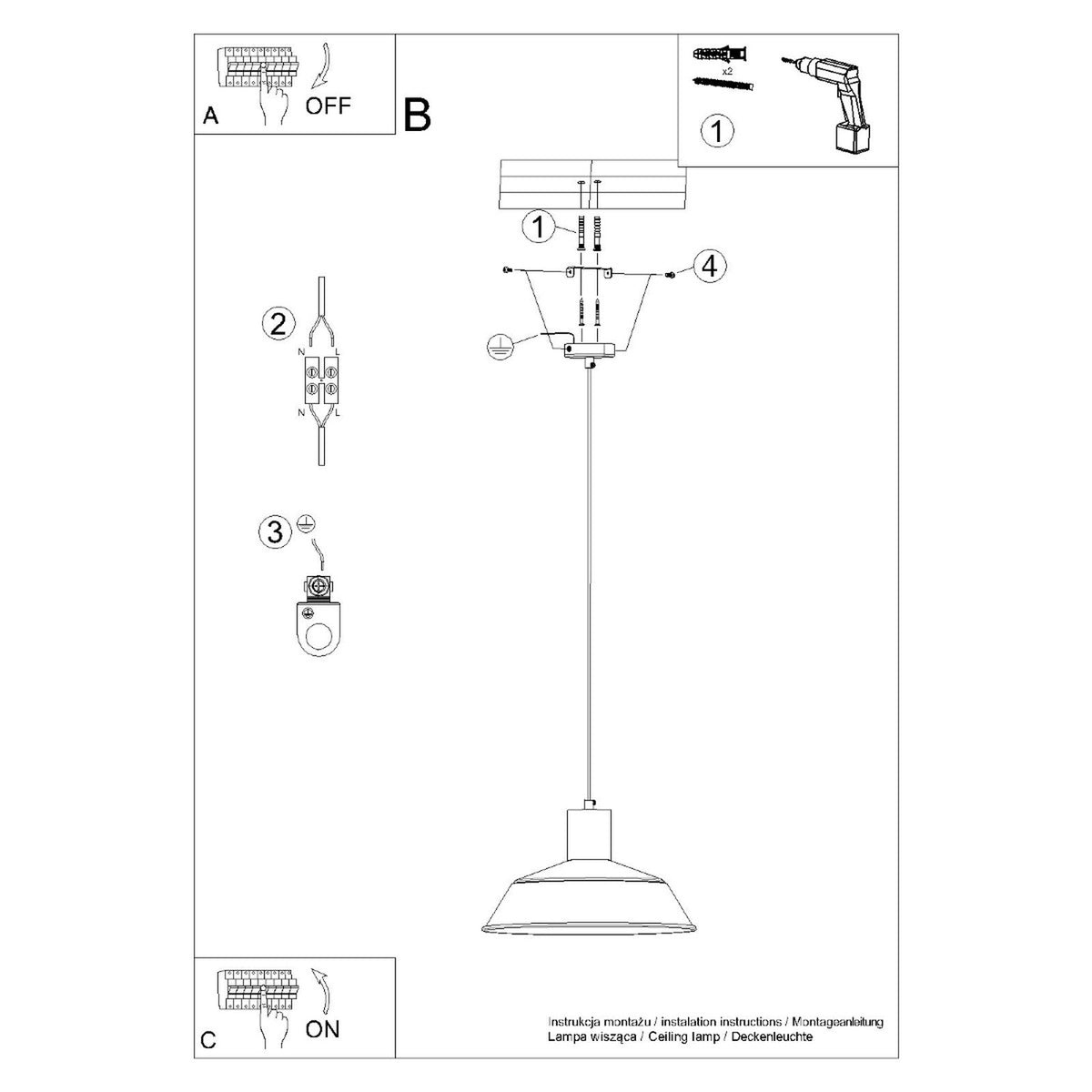 Pendant lamp FANO white