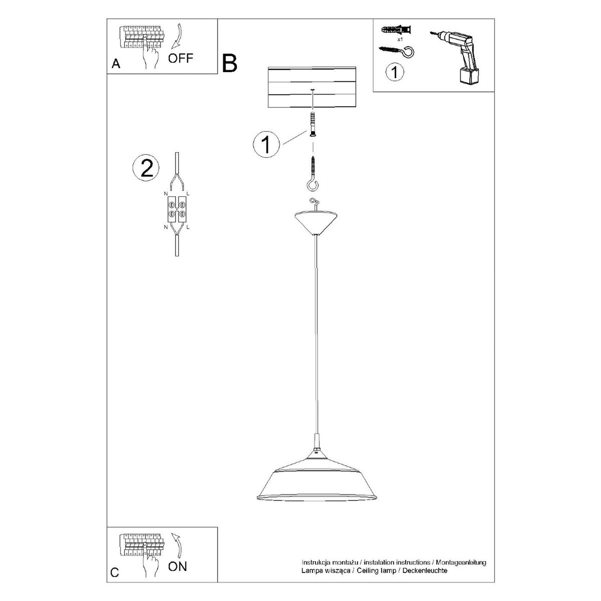 Pendant lamp FRIKA white