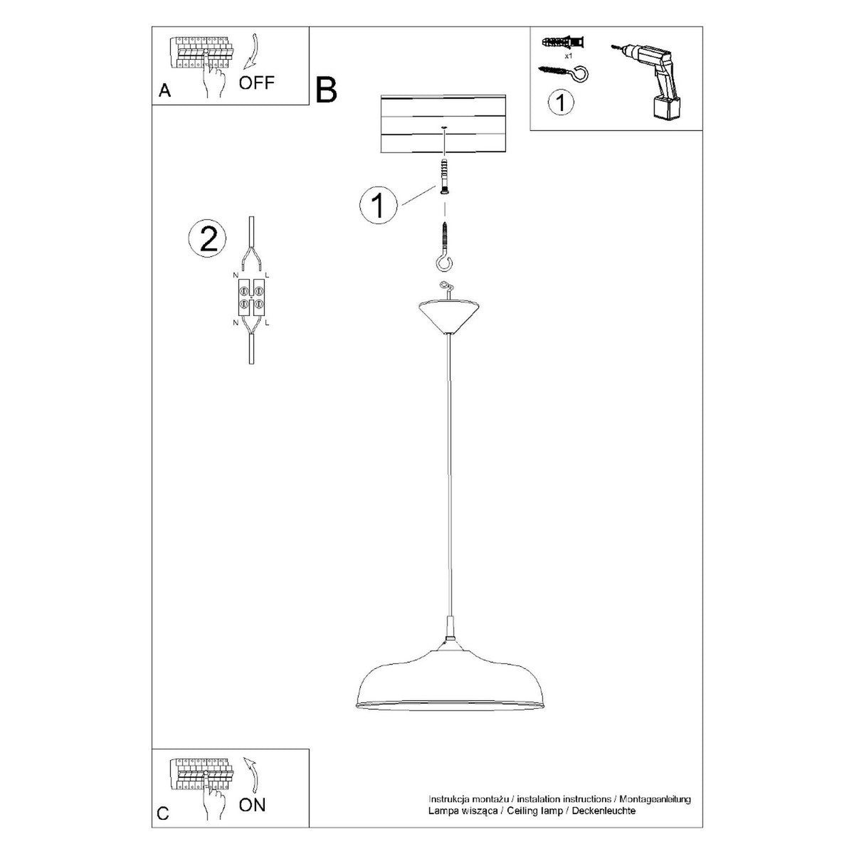 Pendant lamp GINA white