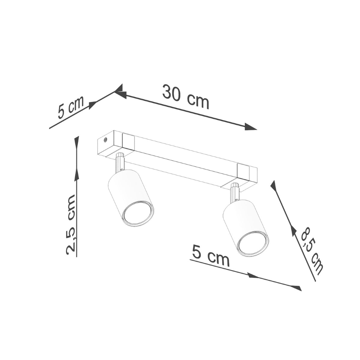 Ceiling lamp FAGER 2 black