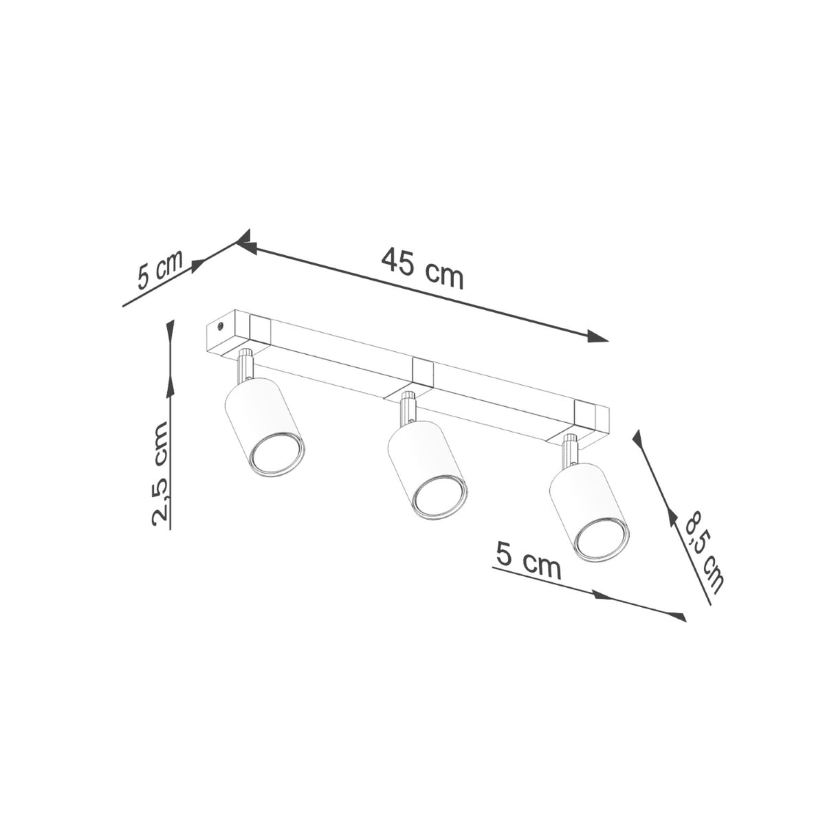 Ceiling lamp FAGER 3 black