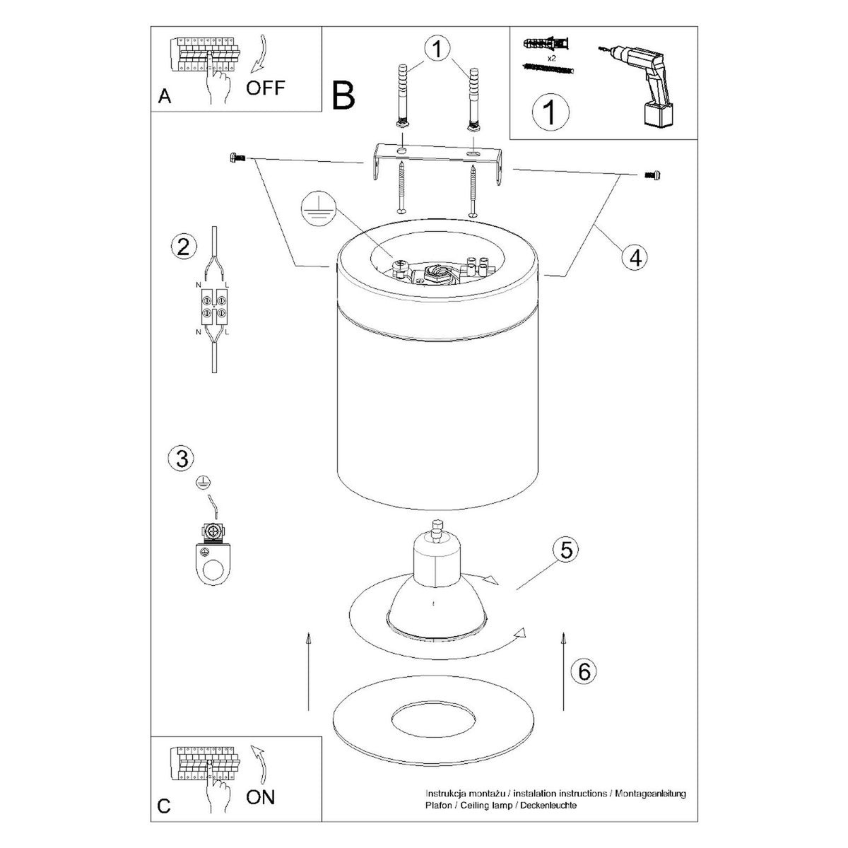 Ceiling lamp RIF white