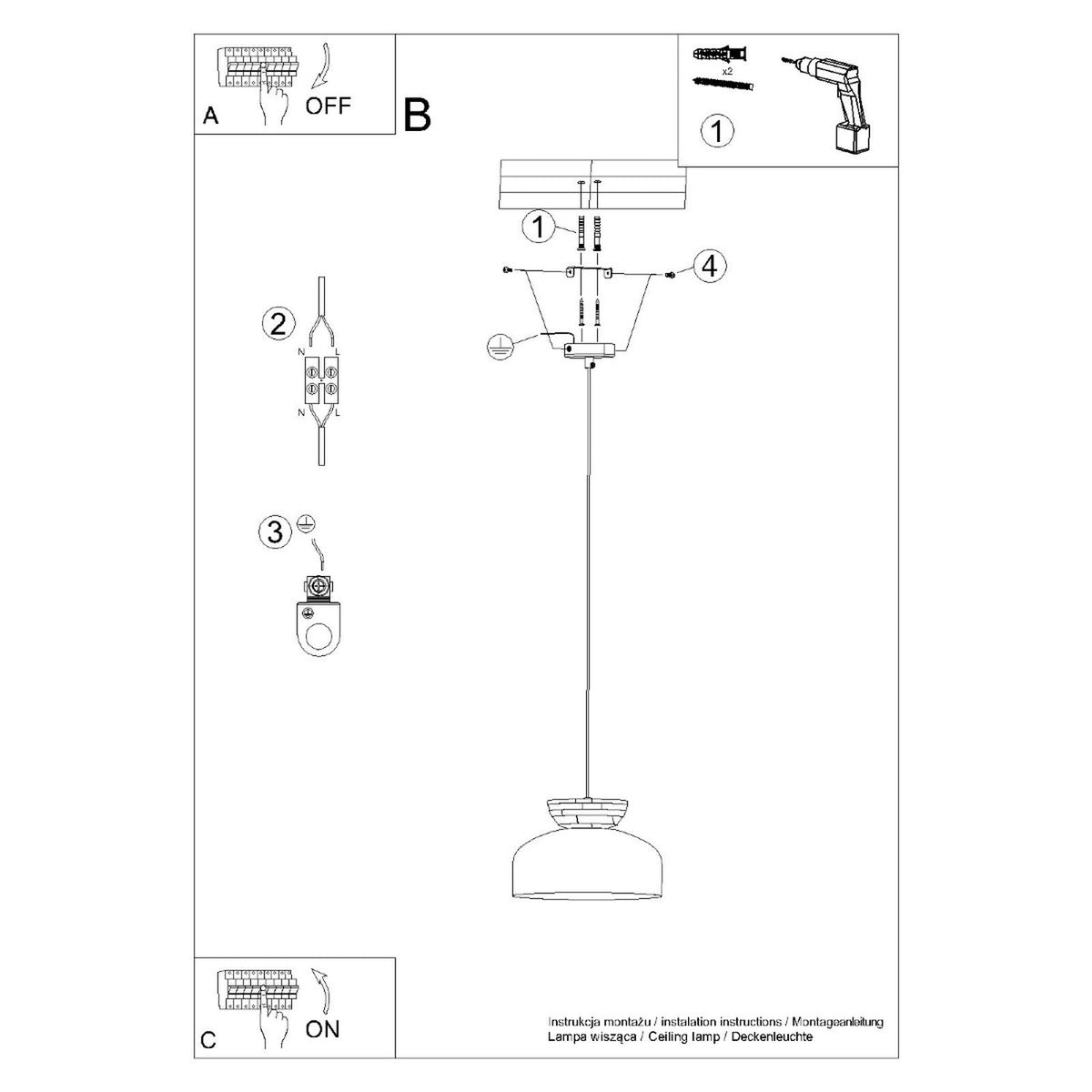 Pendant lamp MARION black