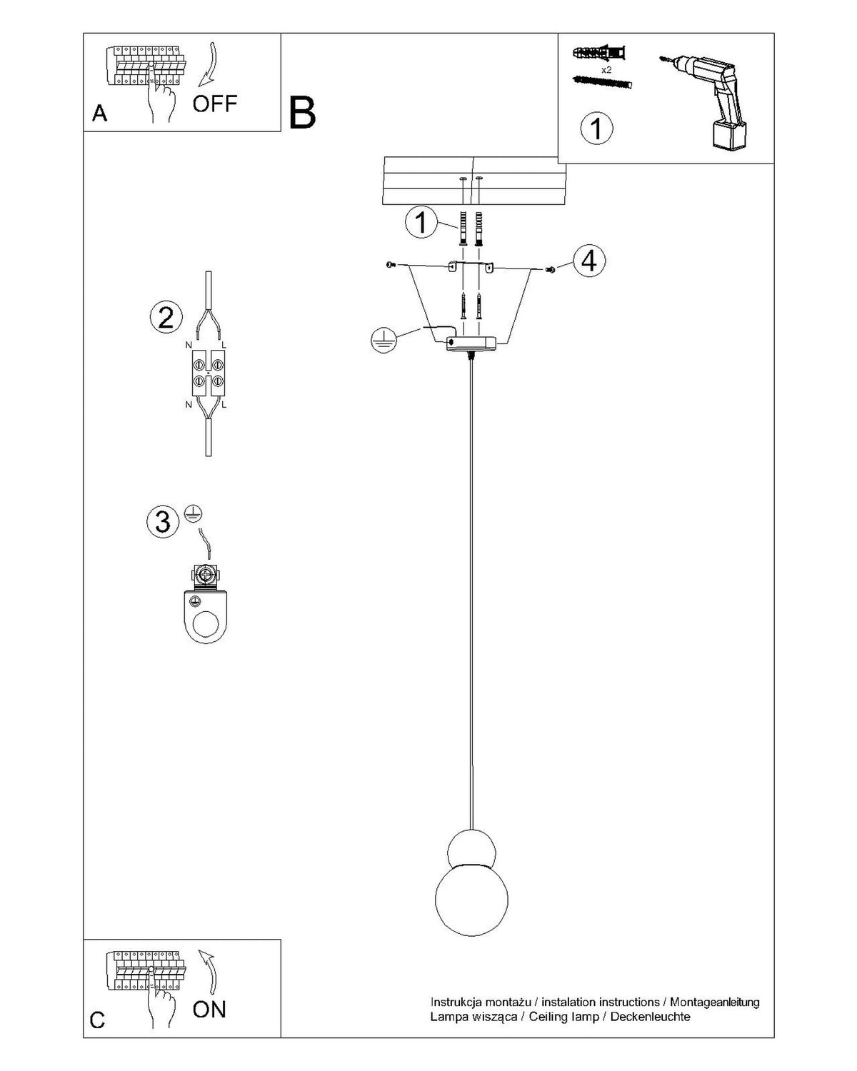 Pendant lamp PEKKA 1 white/natural wood