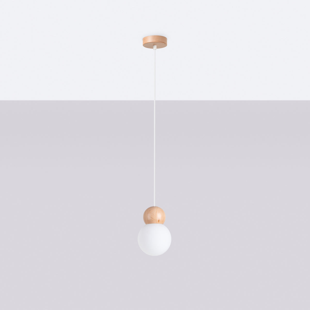 Pendant lamp PEKKA 1 white/natural wood