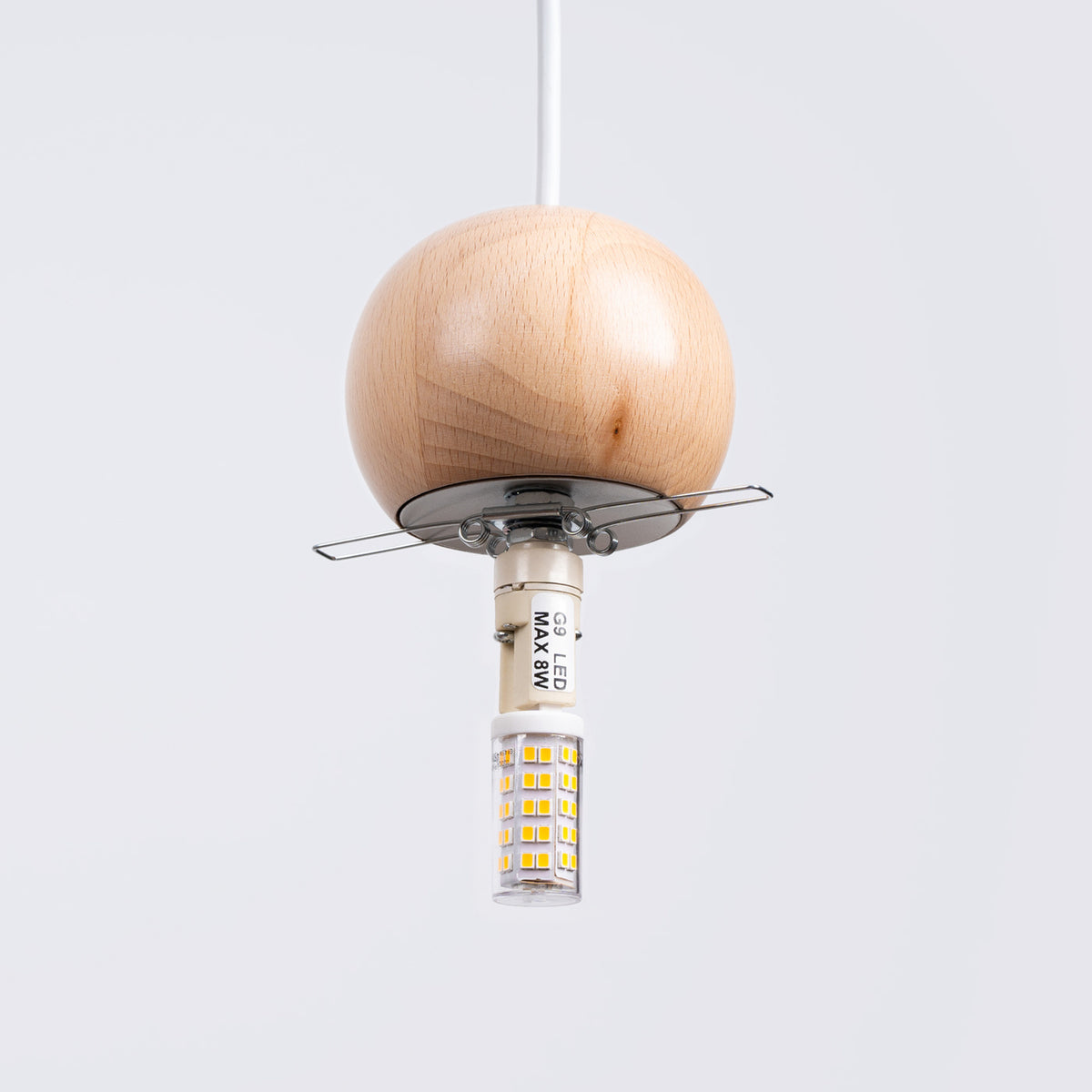Pendant lamp PEKKA 1 white/natural wood