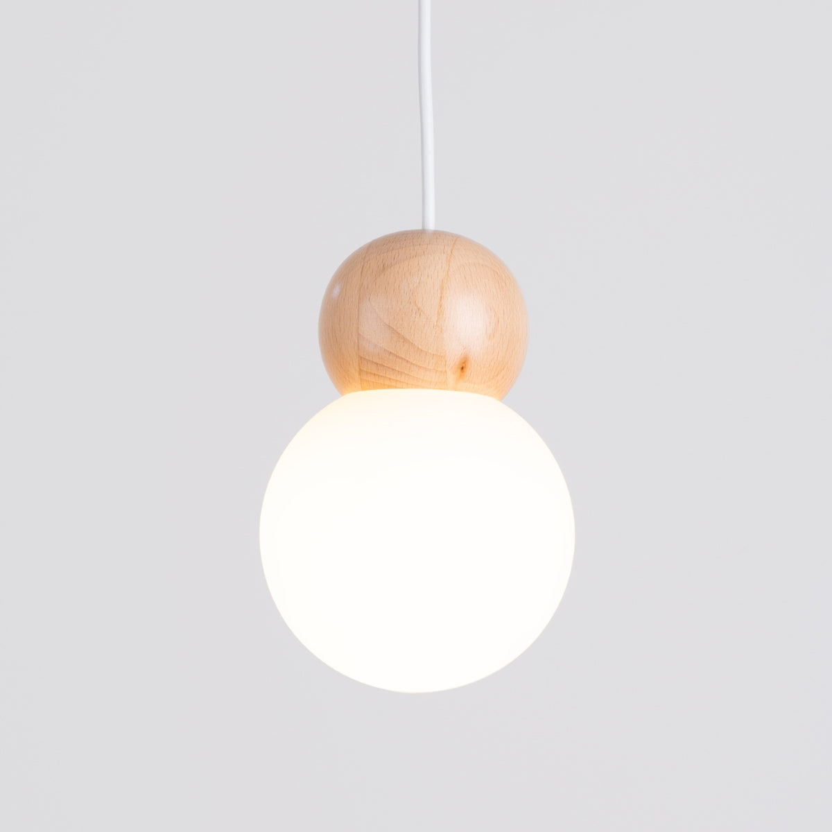 Pendant lamp PEKKA 3P white/natural wood