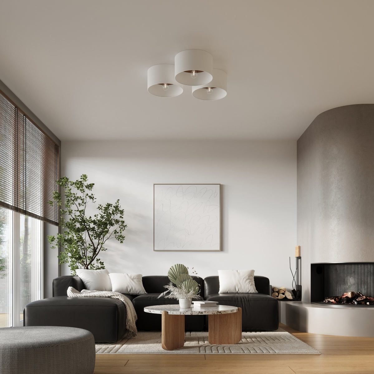 Ceiling lamp TELESTO white/dark brown