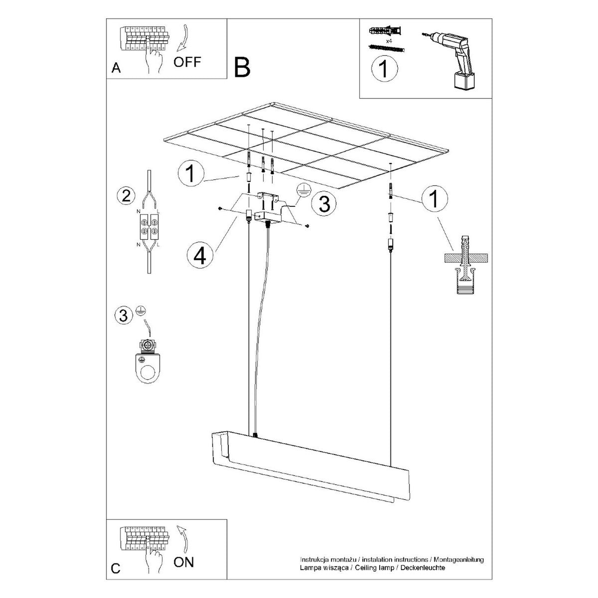 Pendant lamp SPARK black
