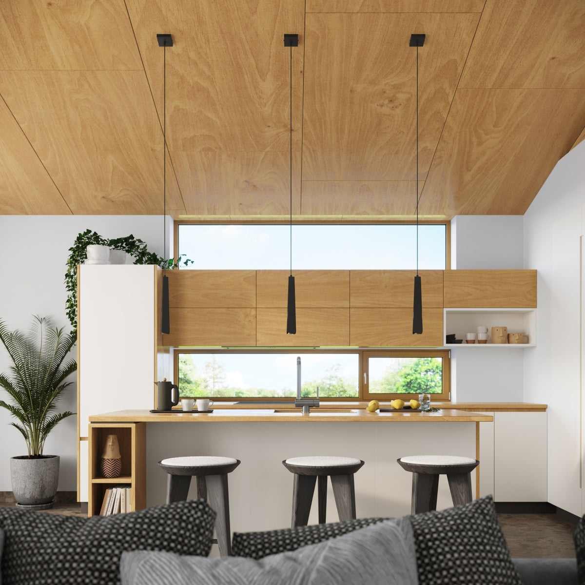 Pendant lamp PRYSM 3P black