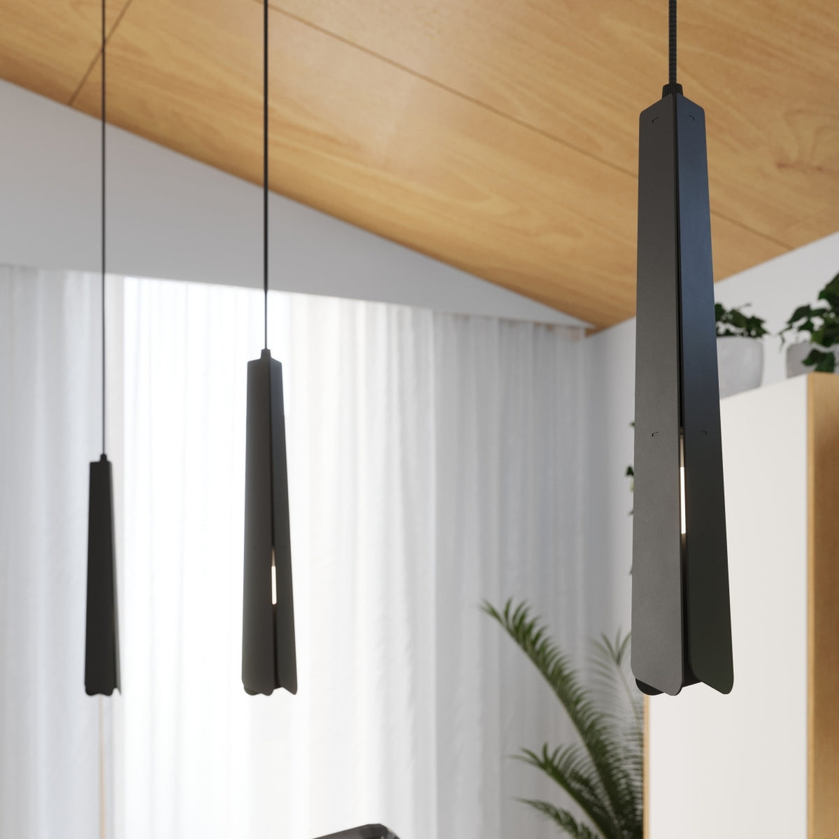 Pendant lamp PRYSM 3P black