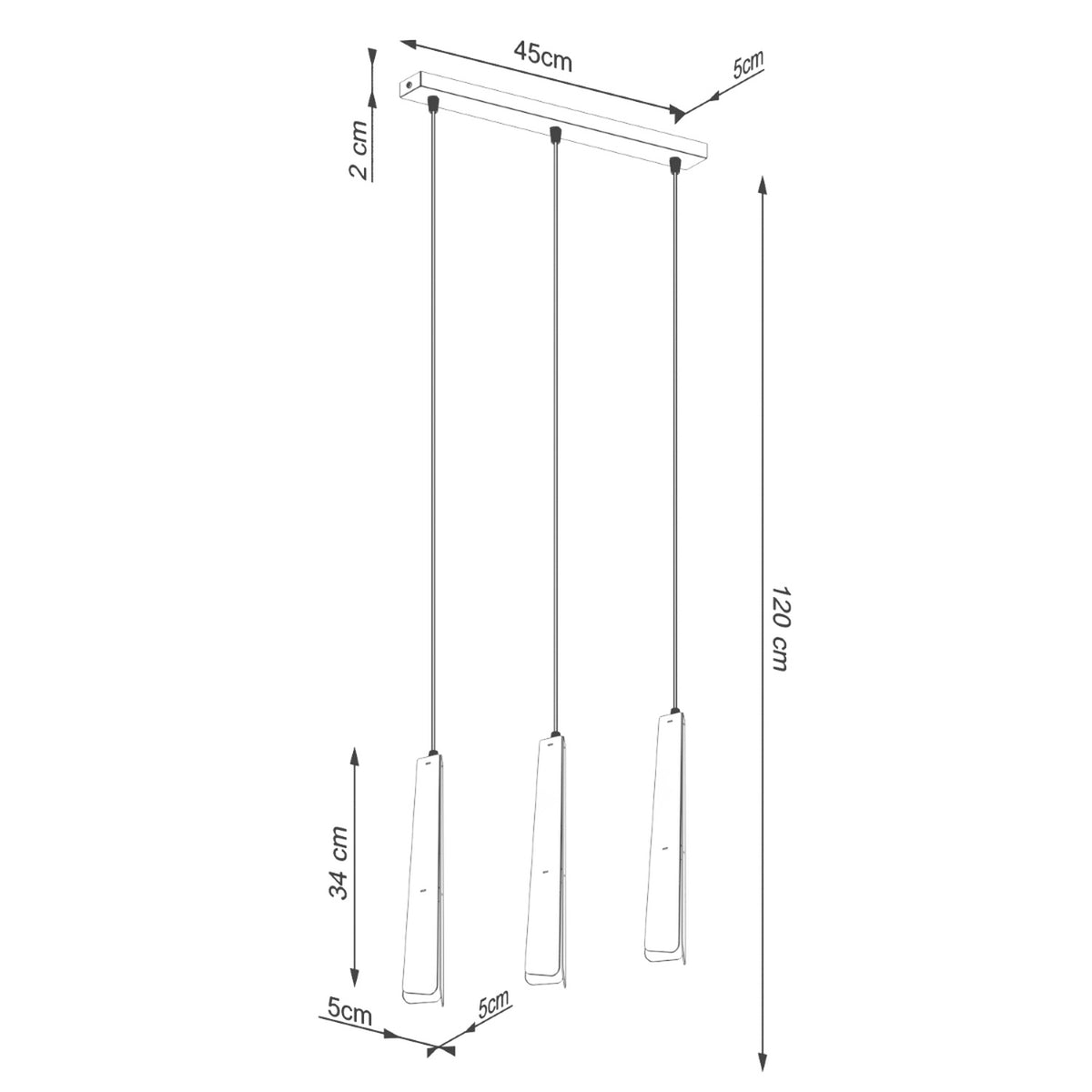 Pendant lamp PRYSM 3L black