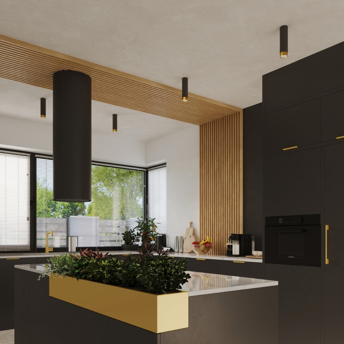 Ceiling lamp NERO 22,5 black/gold