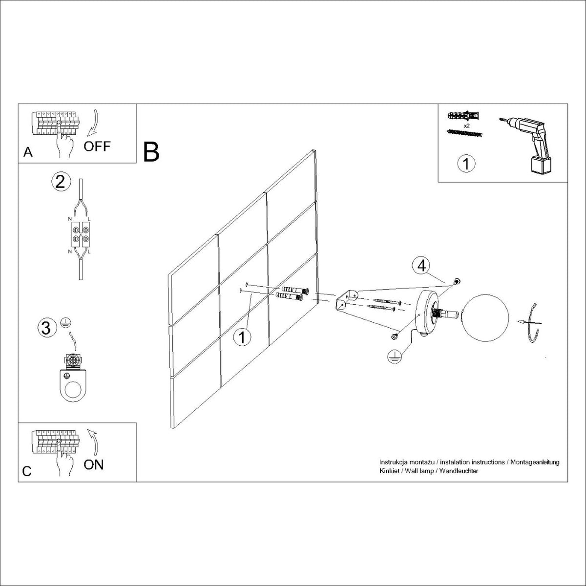 Wall lamp YOLI 1 white