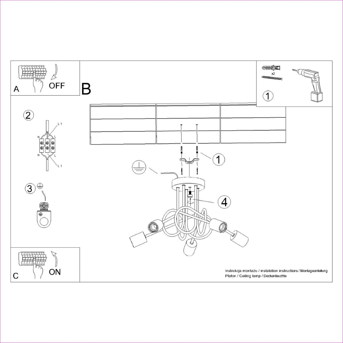 Chandelier EMBER 5 white