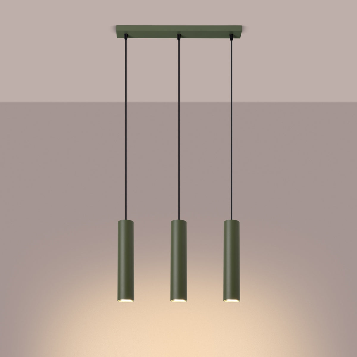 Pendant lamp LAGOS 3L olive green