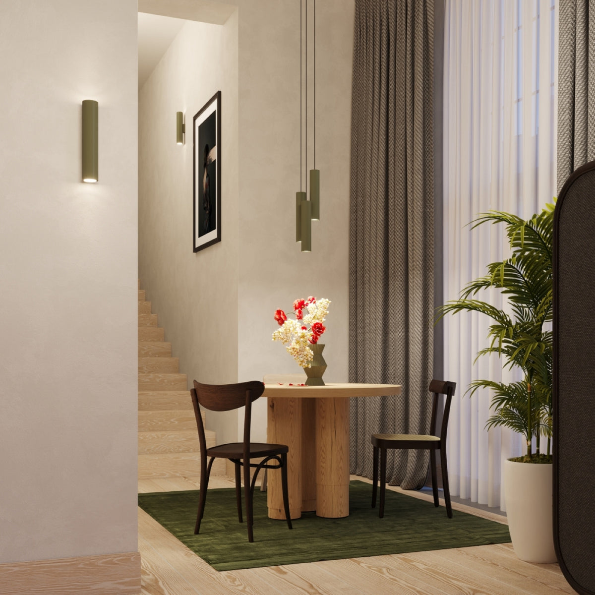 Pendant lamp LAGOS 3P olive green