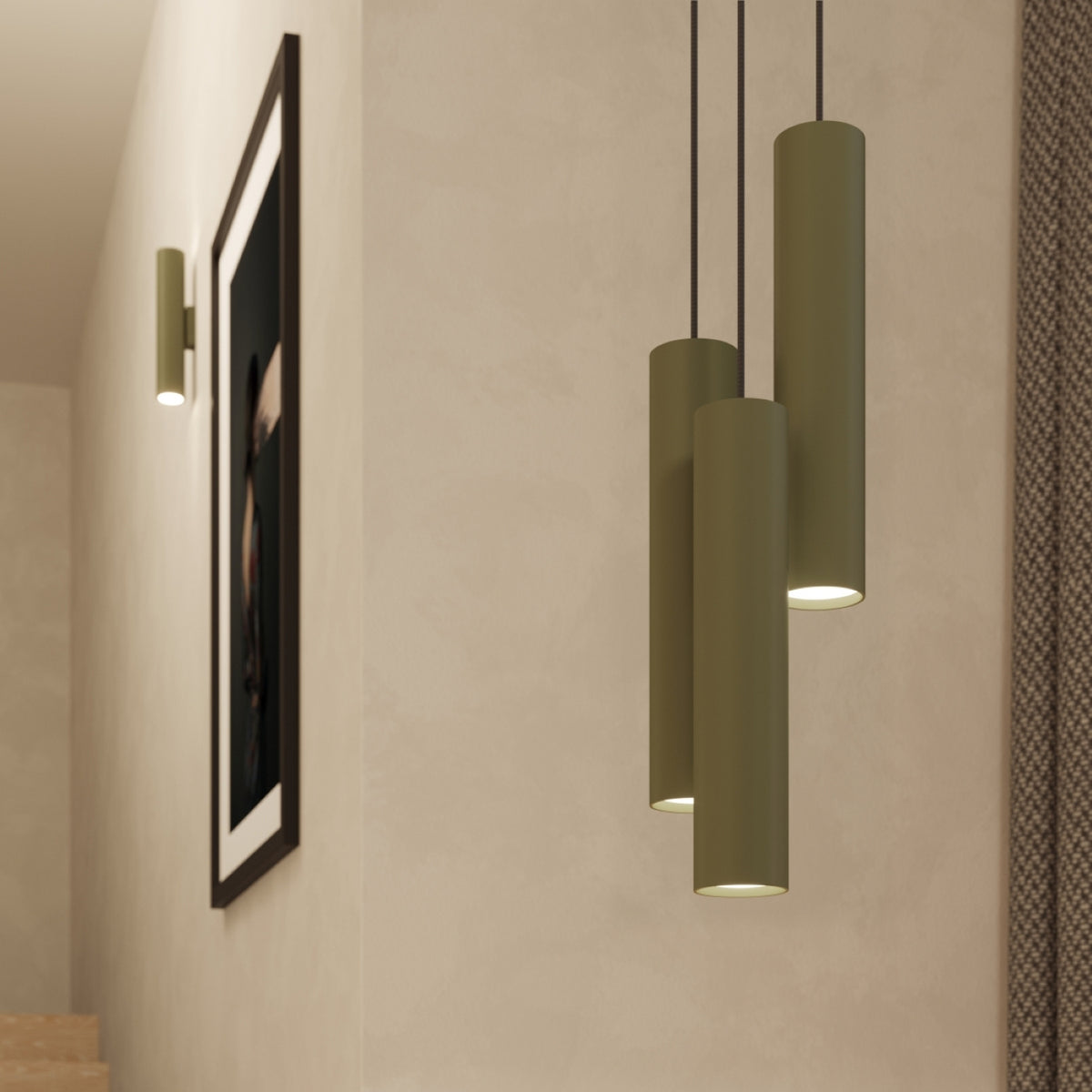 Pendant lamp LAGOS 3P olive green