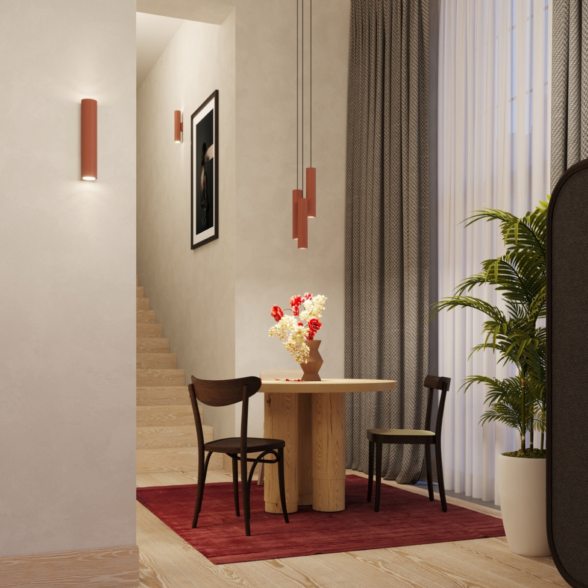 Pendant lamp LAGOS 2 red ochre