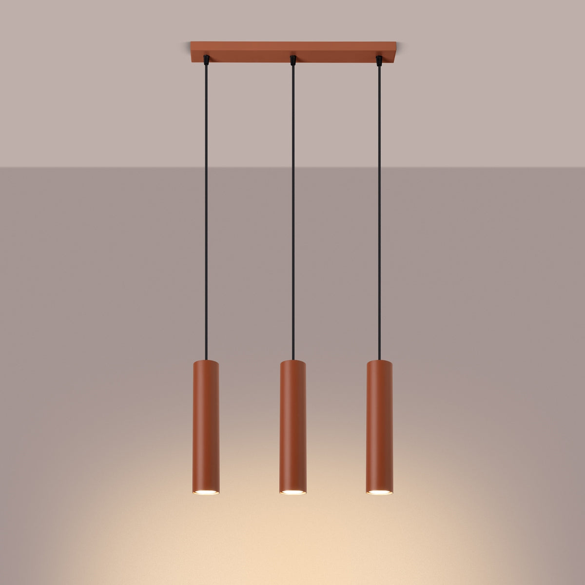 Pendant lamp LAGOS 3L red ochre