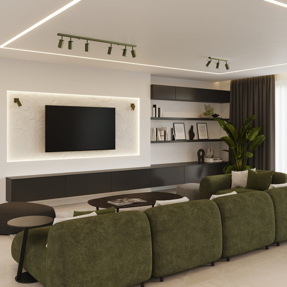 Wall lamp RING olive green
