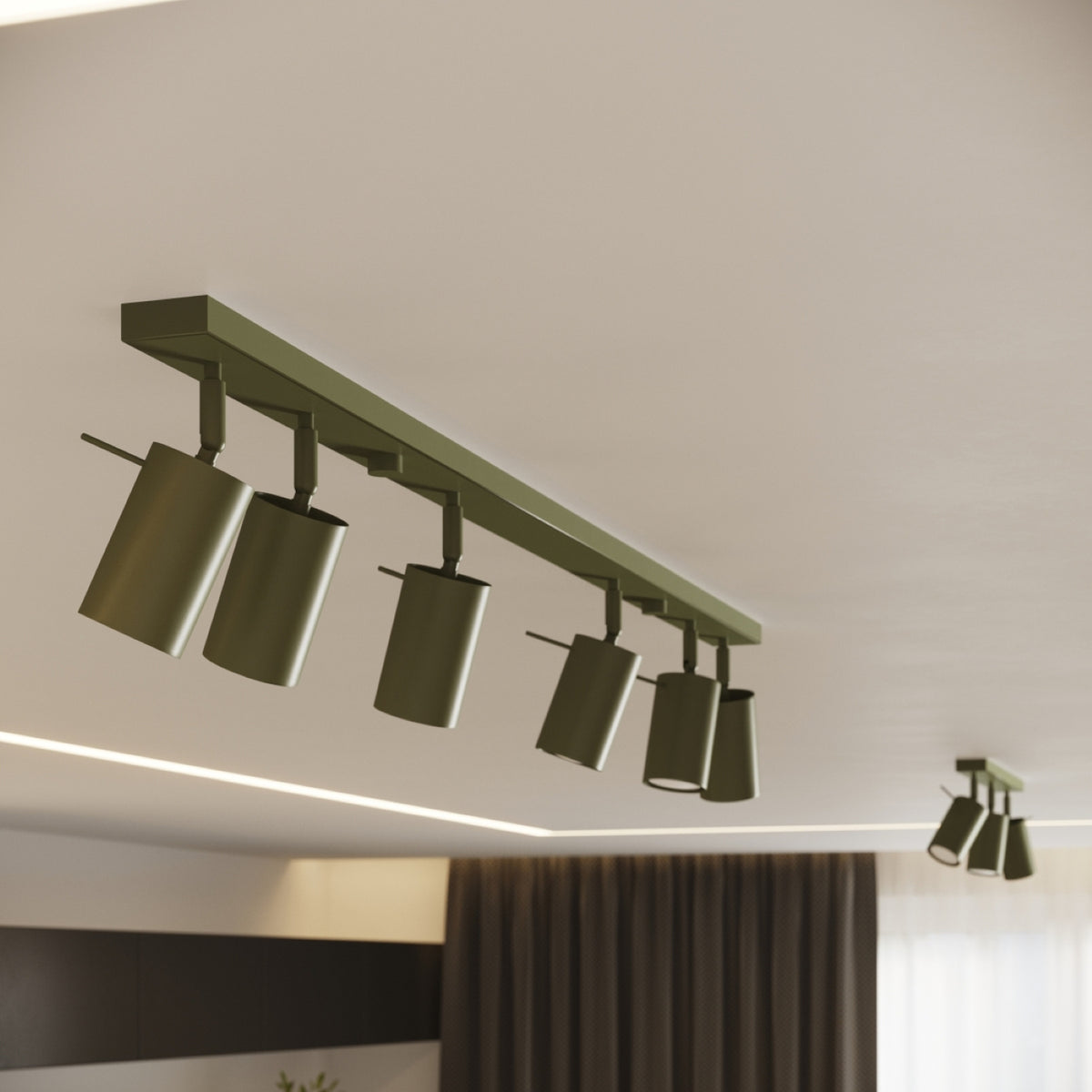 Ceiling lamp RING 4L olive green