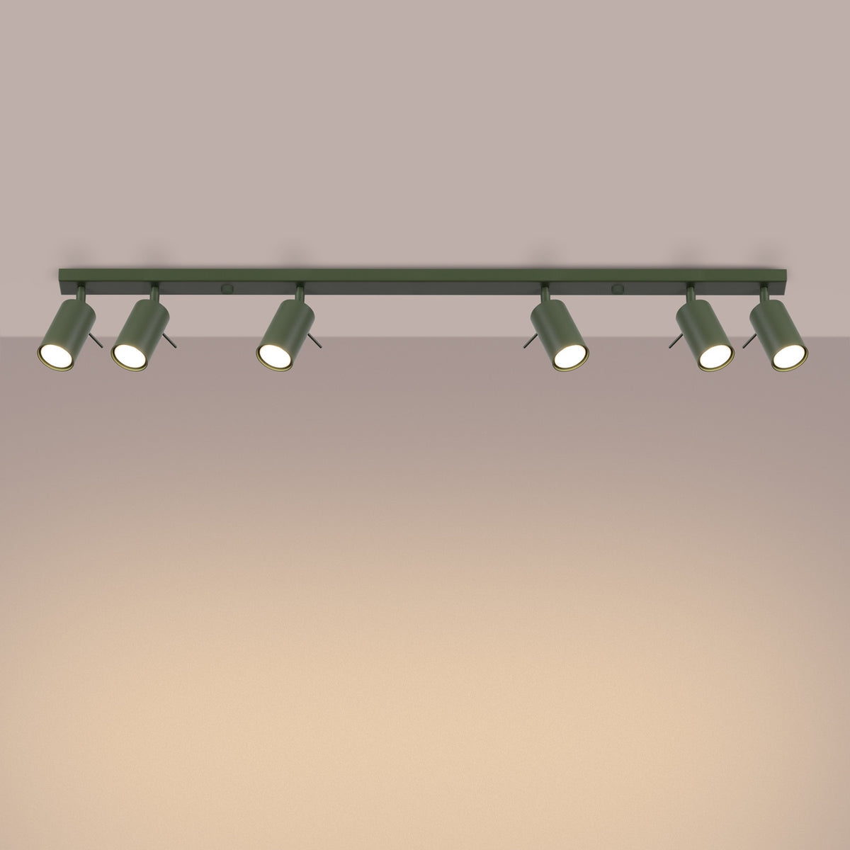 Ceiling lamp RING 6L olive green