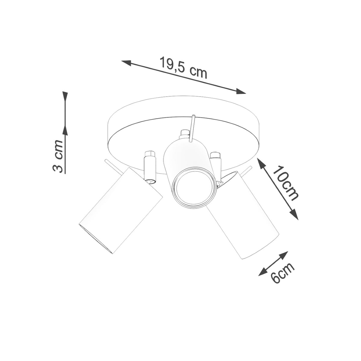 Ceiling lamp RING 3P red ochra