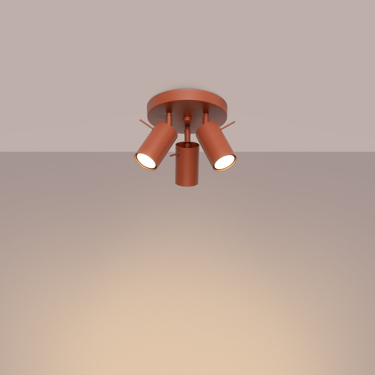 Ceiling lamp RING 3P red ochra
