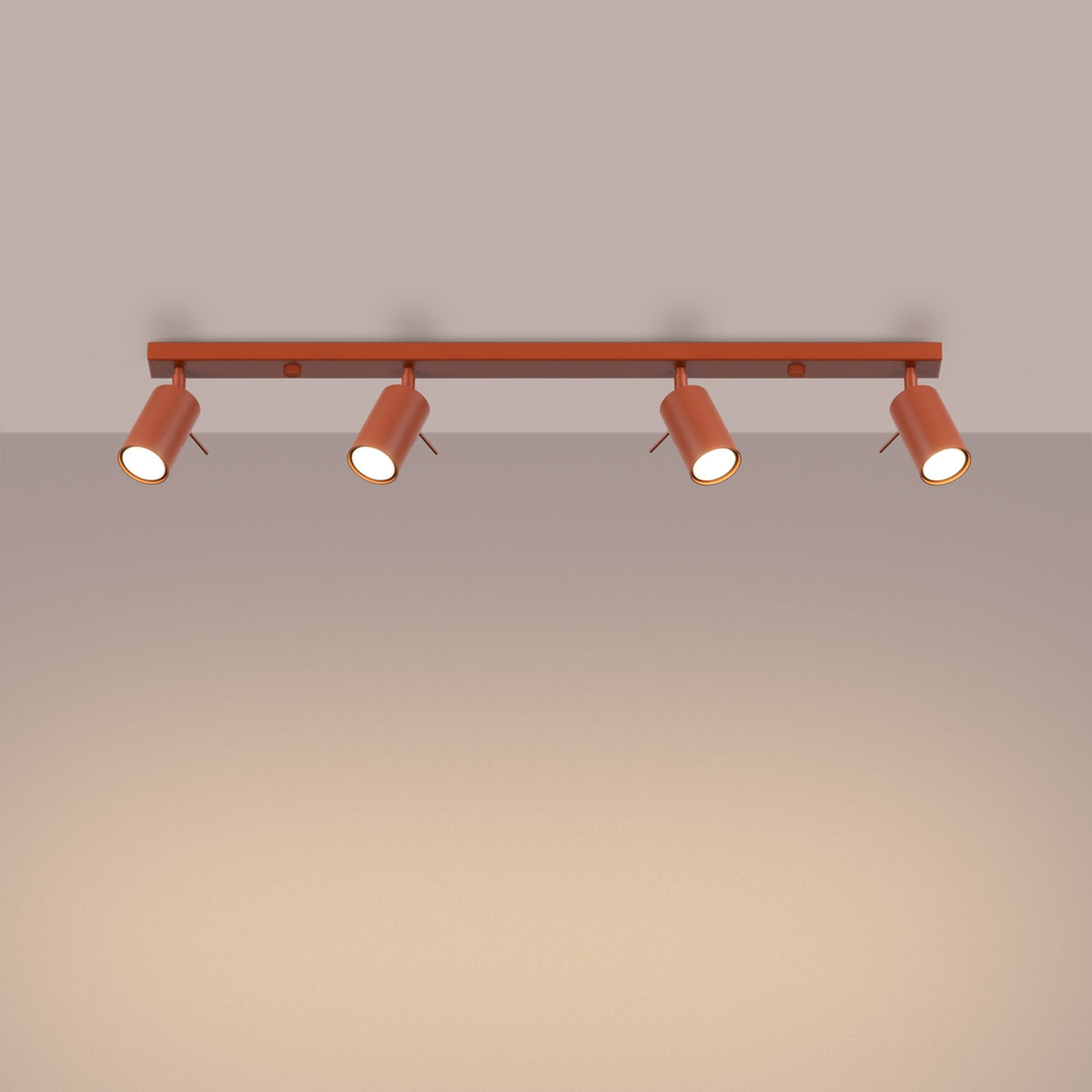 Ceiling lamp RING 4L red ochra