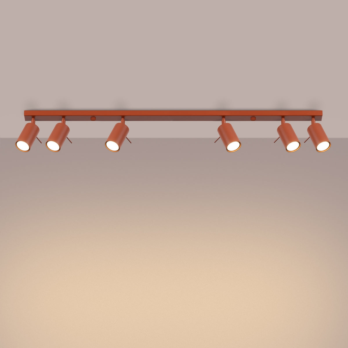 Ceiling lamp RING 6L red ochra
