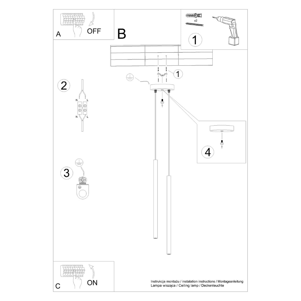 Pendant lamp PASTELO 2 beige