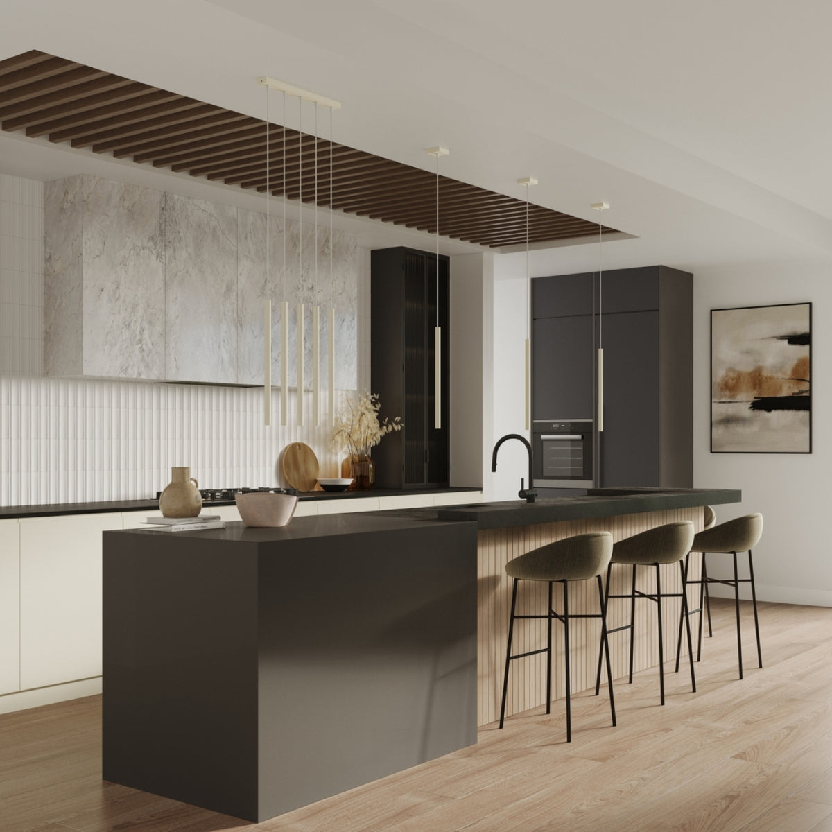 Pendant lamp PASTELO 3P beige