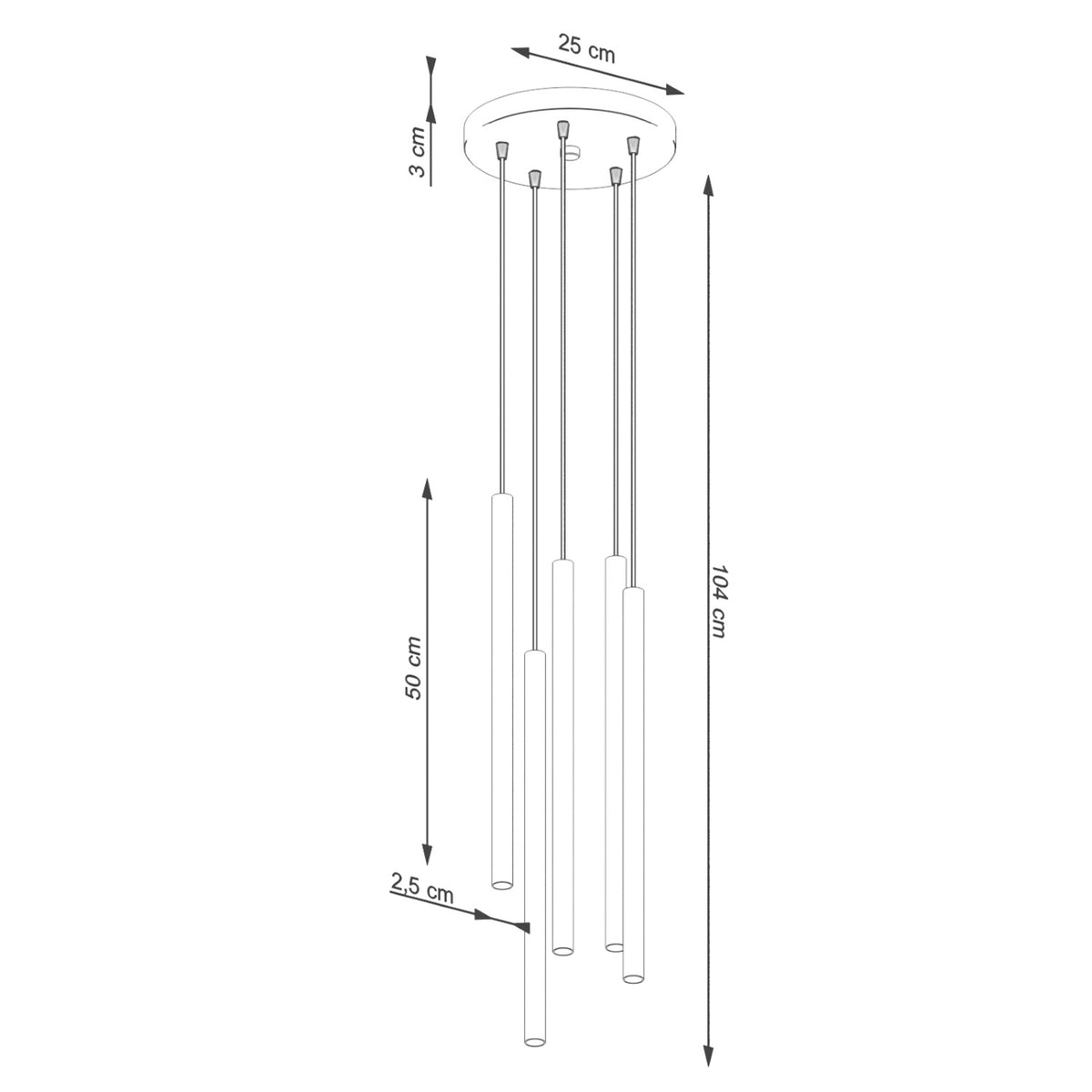 Pendant lamp PASTELO 5P beige