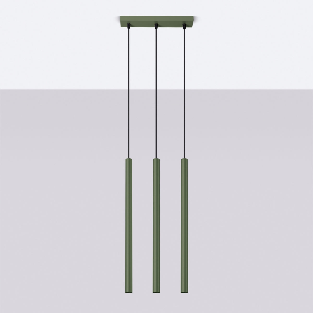 Pendant lamp PASTELO 3 olive green