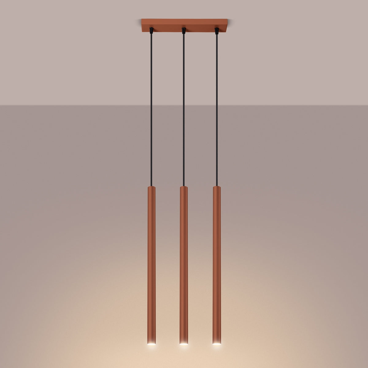 Pendant lamp PASTELO 3 red ochre