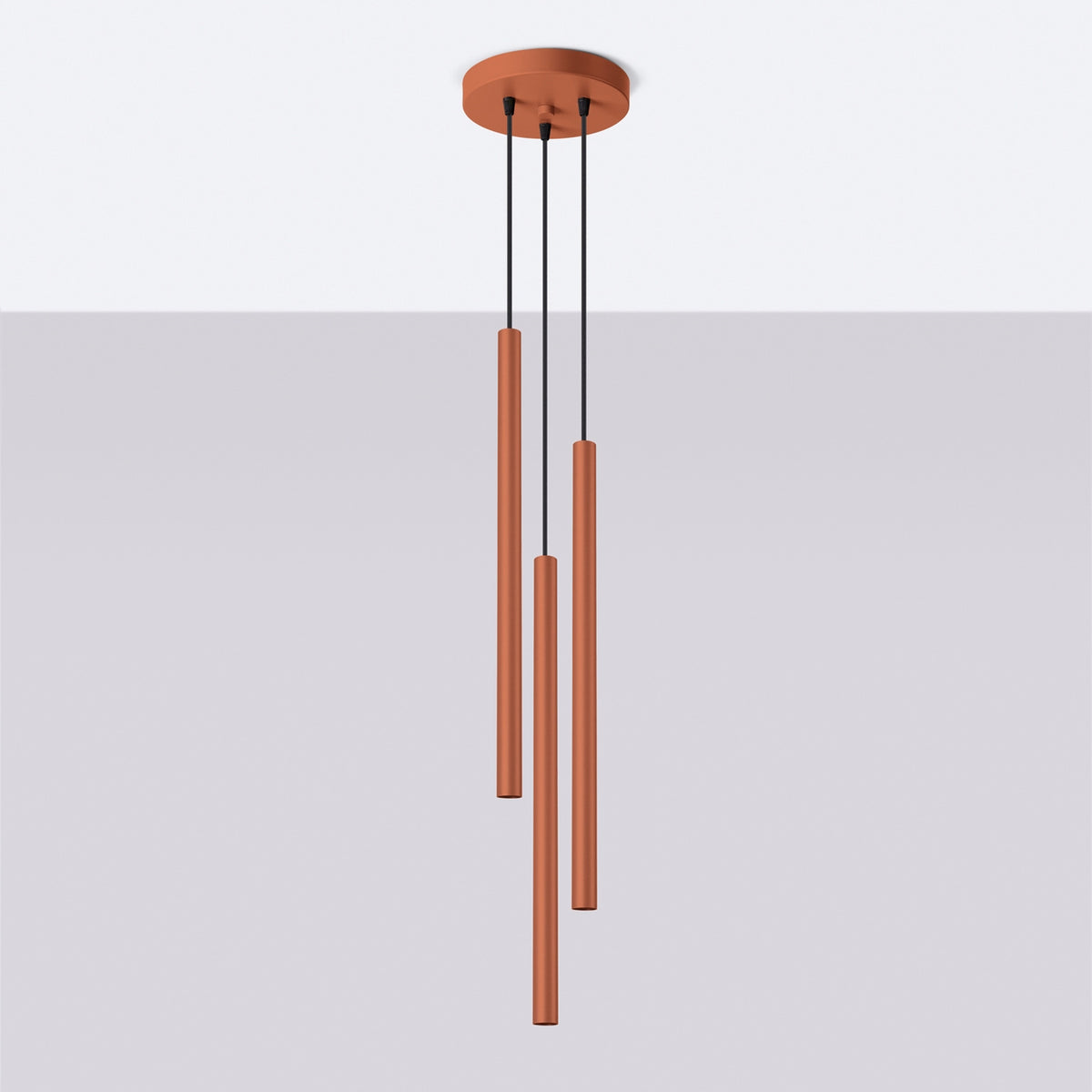 Pendant lamp PASTELO 3P red ochre