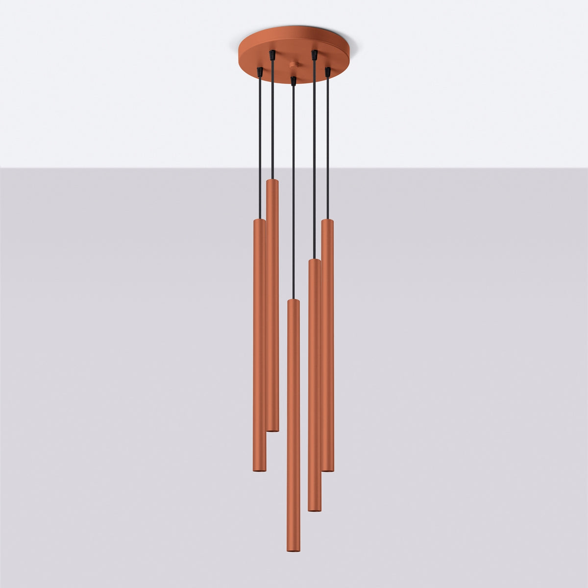 Pendant lamp PASTELO 5P red ochre
