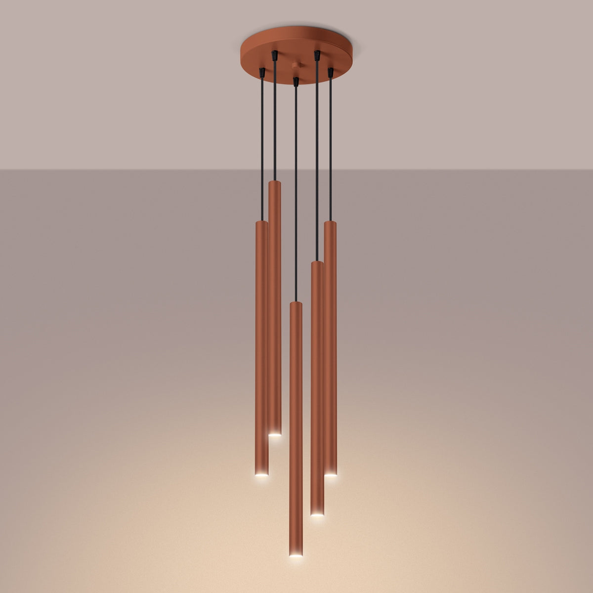Pendant lamp PASTELO 5P red ochre