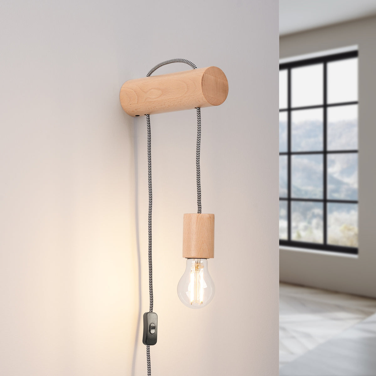 Wall lamp NIMBI E27 with a switch