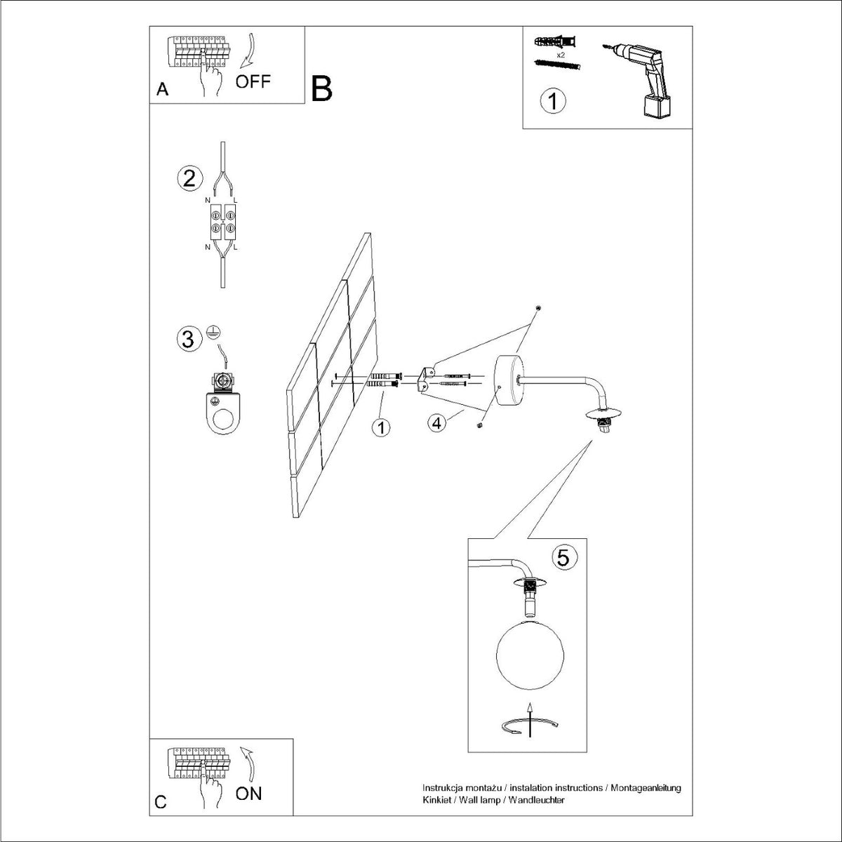 Wall lamp ASTRAL 1 black