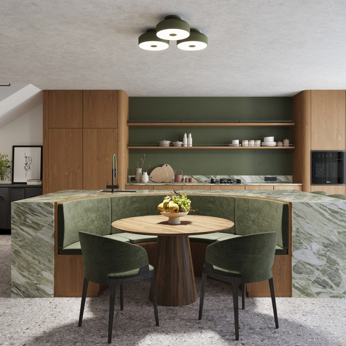 Ceiling lamp OMIQ olive green