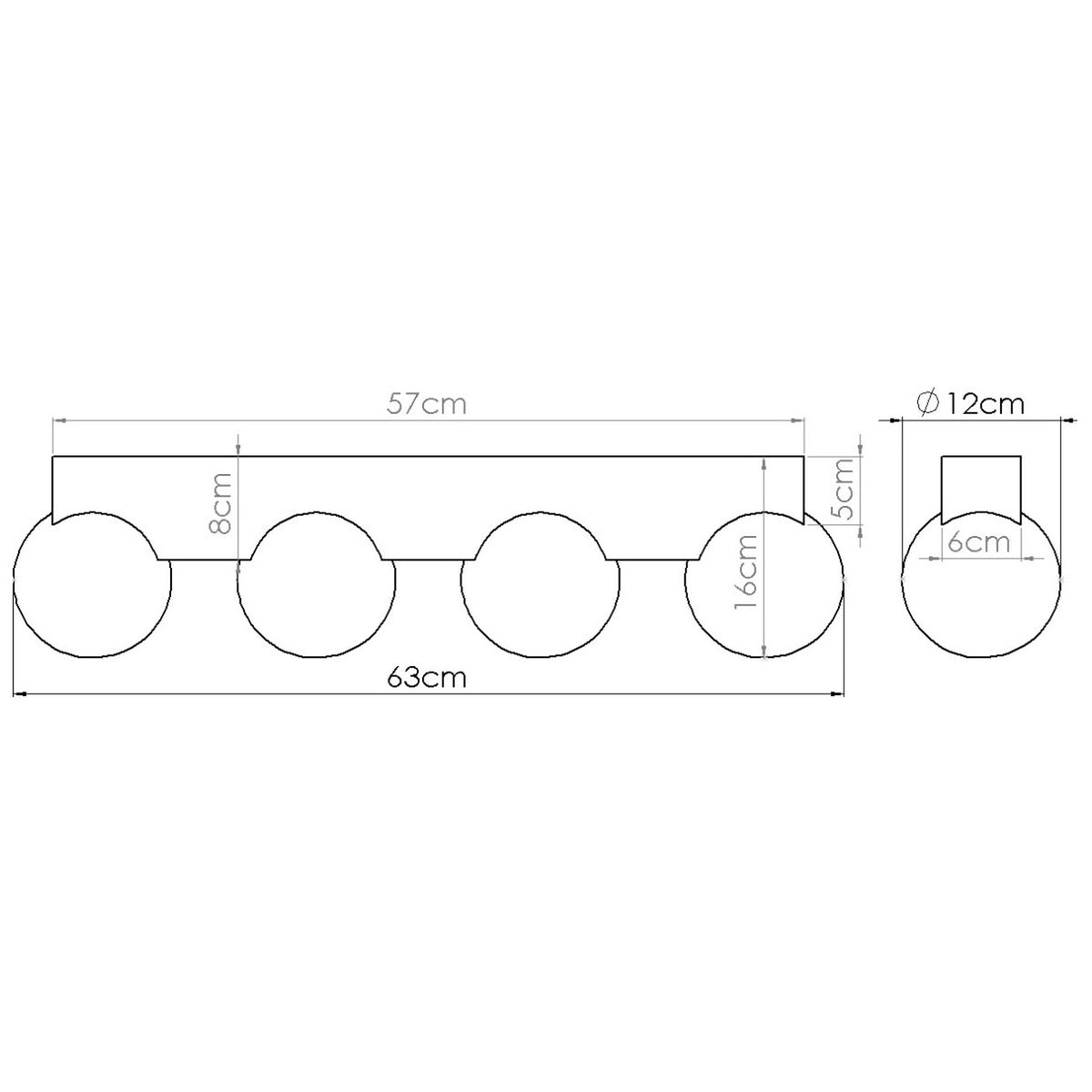 Ceiling lamp BULBO 4 natural wood