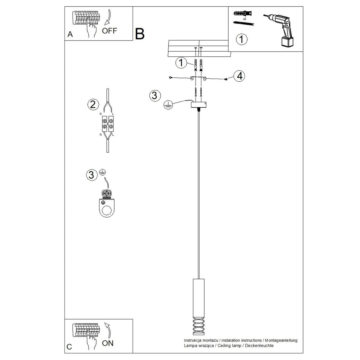 Pendant lamp LAMI 1 white