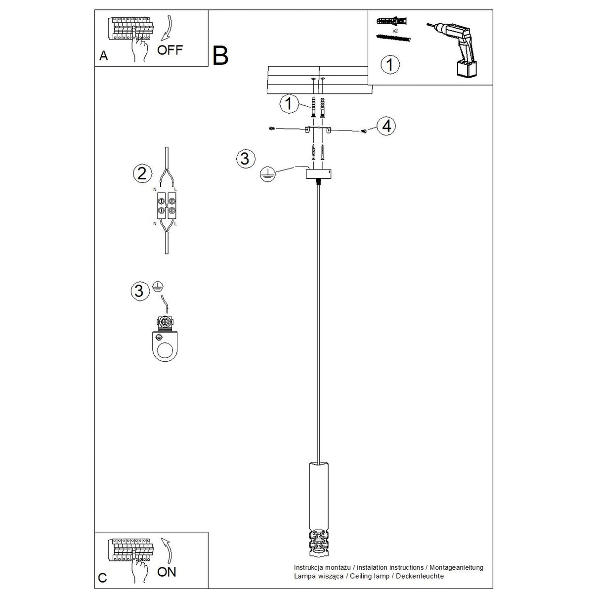 Pendant lamp LIRO 1 white