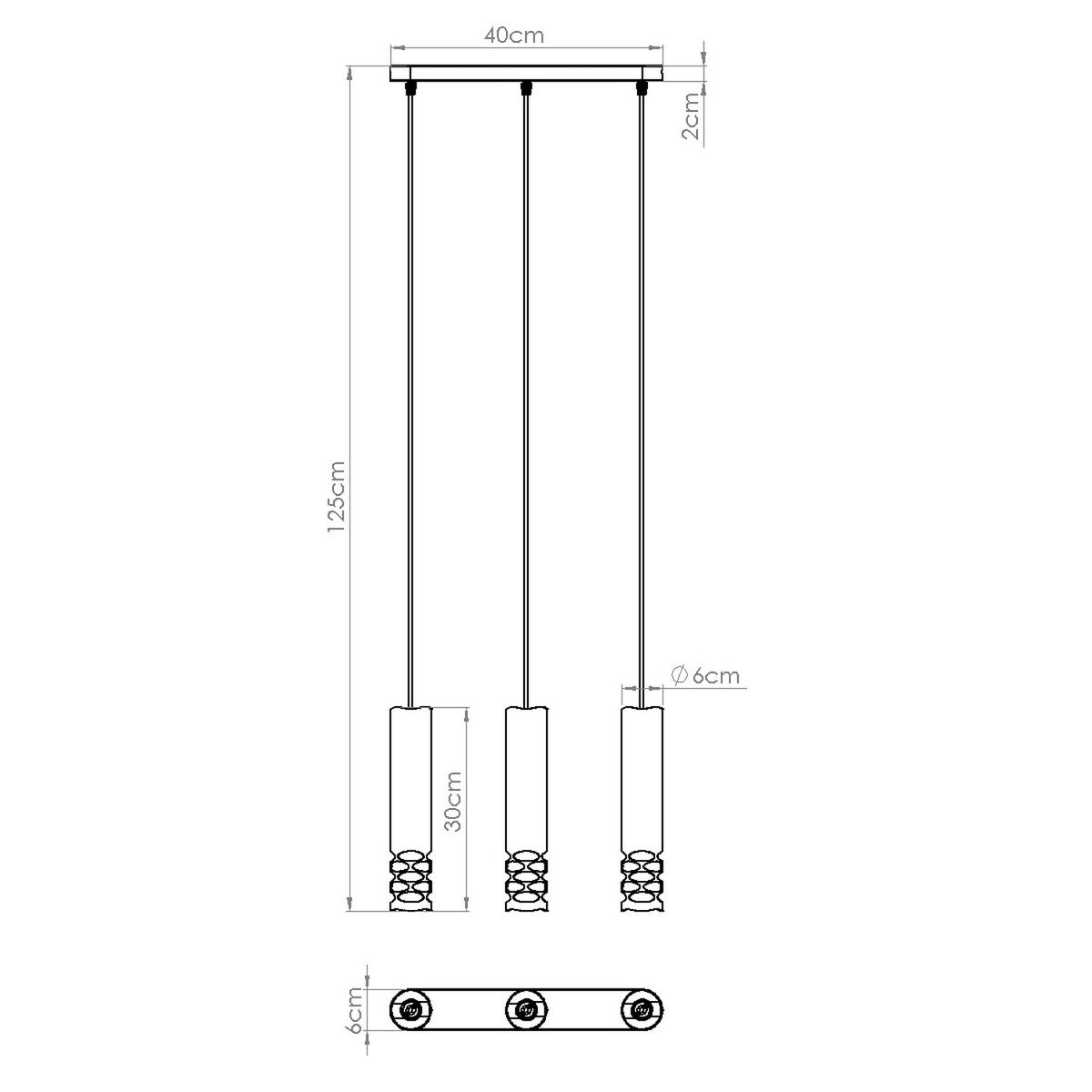 Pendant lamp LIRO 3L white